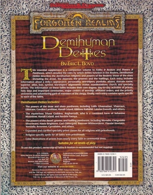 Advanced Dungeons & Dragons 2nd Edition - Forgotten Realms - Demihuman Deities (Genbrug)